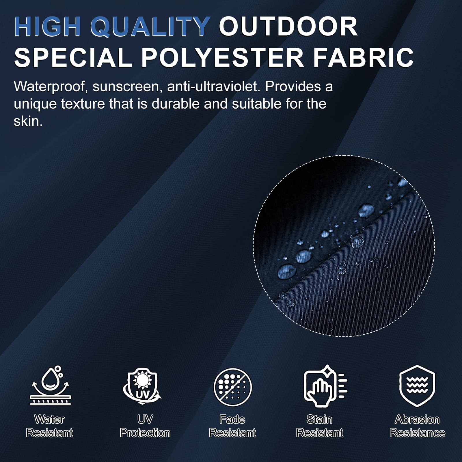 2-Pack 42"x21"x4" Outdoor Chair Cushions, High Back Soft Seat Pad with Ties, Fade-Resistant & Waterproof for Patio Dining/Rocking Chairs, Indoor/Outdoor Use,Navy Blue