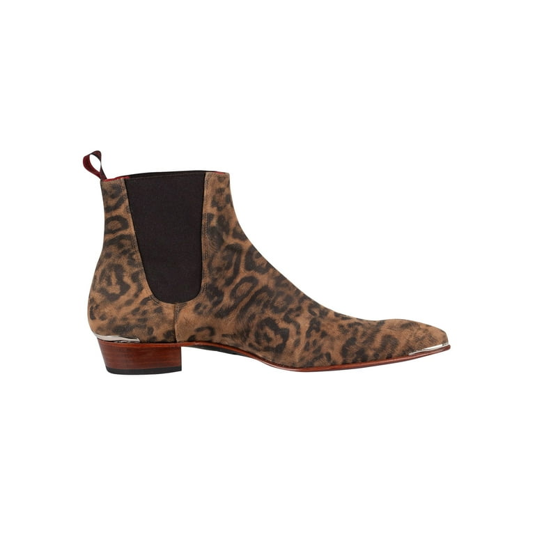 Mens leopard print chelsea cheap boots