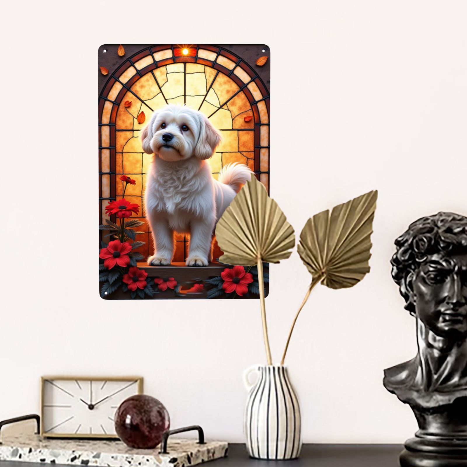 Retro Metal Dog Sign Wall Art - 8x12 Inch Christmas Paw Decor For Home, Cafe, Or Man Cave, Easy To Hang