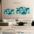 thumbnail image 3 of Elephant Stock Petals Digital Abstract Wall Art - Horizontal Multi Panel Canvas - Living Room Wall Decor - Abstract Multi Panel - Teal And Turquoise Decor - 52" x 32", 3 of 4