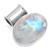Natural Rainbow Moonstone Women Jewelry 925 Sterling Silver Pendant