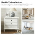 thumbnail image 7 of Tina's Home Farmhouse White Soild wood End Table with Charging Station, 3 Drawer Side Table with Pull-Out Tray for Living Room, Small Spaces, 7 of 7