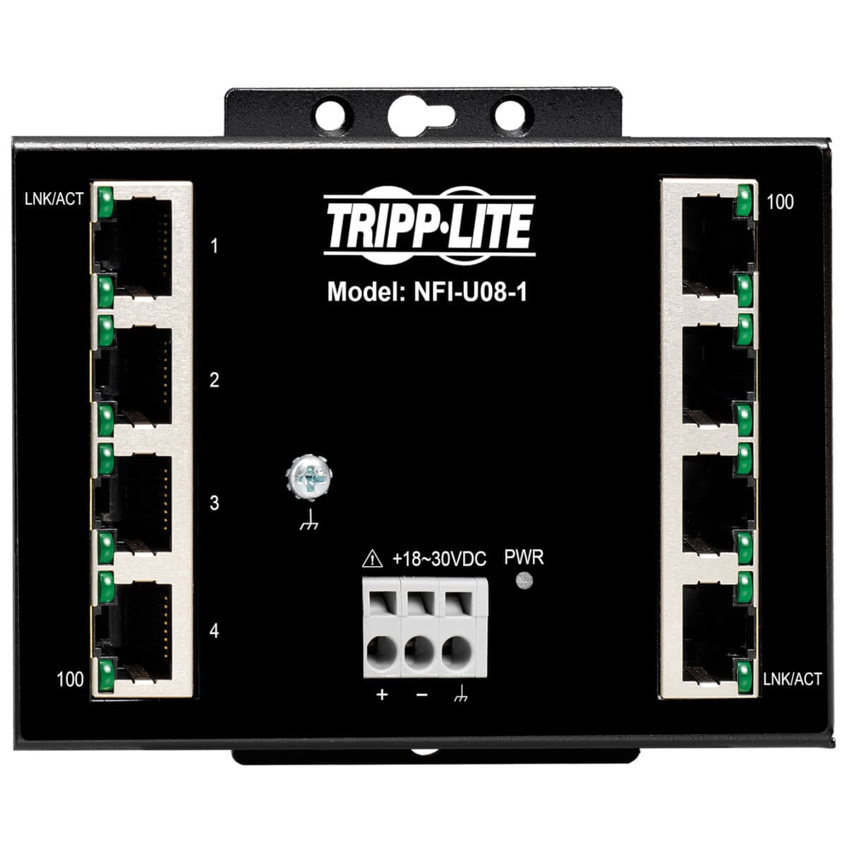 Tripp Lite Industrial Ethernet Switch 8-port Unmanaged 10/100 Mbps, Ruggedized, Din/wall Mount Switch Unmanaged 8 X 10/100 Din Rail Mountable, Wall-mountable Dc Taa Compliant