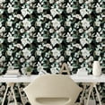 thumbnail image 2 of Ambesonne Dark Floral Peel & Stick Wallpaper for Home, Romantic Roses Leafy, 13"x100", Laurel Green Black and White, 2 of 5