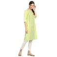 thumbnail image 3 of Green Stripe Round Neck Kurta-Large, 3 of 6