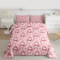 thumbnail image 2 of Feelyou Kawaii Cartoon Snowman Bedding Comforter Set for Kid, Princess Pink Bowknot Twin Comforter Sets, Merry Christmas Reversible Bedding Set, Microfiber Bedroom Decor, 2pcs, 2 of 8