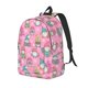 thumbnail image 1 of Disketp pink Holiday Joy print Canvas Backpack Lightweight Travel Daypack Student Rucksack Laptop Backpack-Small, 1 of 5