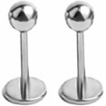 thumbnail image 2 of Unisex Titanium Steel 20G Flat Back Stud Earrings Body Jewelry, 2 of 4