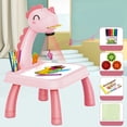 thumbnail image 4 of Mesa De Dibujo Proyector LED Mesa de dibujo Juguetes Tablero de escritura con música (Dinosaurio rosa) Likrtyny libre de BPA, 4 of 7