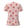 thumbnail image 4 of Naloa Hand Drawn Strawberry Print T-Shirts Short Sleeve V Neck Tees for Women Fashion Tops Trendy Lightweight Soft Casual Summer Outfits Clothes, 4 of 5