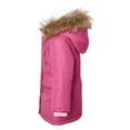thumbnail image 6 of Girls Fleece Lined Heavy Winter Parka Jacket Coat Faux Fur Trim Zip-Off Hood - Fuchsia (6X), 6 of 7