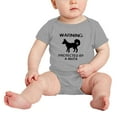 thumbnail image 2 of Warning: Protected by A Akita Dog Funny Baby Bodysuits (Gray,6-12 Months), 2 of 5