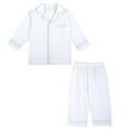 thumbnail image 3 of Conjunto de pijama de Seersucker para bebé, ropa de algodón 100%, informal, de manga larga, color blanco, venta al por mayor, 3 of 3