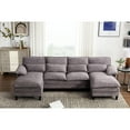 thumbnail image 2 of Gray U Shaped , 4 Seater Sectional With Chaise Lounge, Terrycloth Fabric, Elegant For Living Room Upholstered Cushions, Seater,, 2 of 5