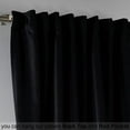thumbnail image 5 of 3S Brother's Extra Long Solid Luxury Matte Velvet Soft Curtain Onyx Single Panel Hanging Back Tap & Rod Pocket Home Décor 5-25 Feet Custom Made Curtains -Made in Turkey Each(52"x228"), 5 of 7