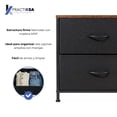 thumbnail image 2 of Buro Para Recamara, Mesa de Noche Auxiliar De Madera MDF Mueble Moderno Con Cajones Para Dormitorio - Color Negro, 2 of 5