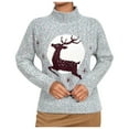 thumbnail image 2 of Christmas Reindeer Sweaters for Women 2025 Long Sleeve Turtleneck Festive Xmas Pullover Sweater Jumper Tops, 2 of 6