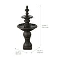 thumbnail image 2 of Teamson Home 2-Tier Classic Pedestal Outdoor Water Fountain–Shallow Basin with Adjustable Flow & Electric Pump, Dark Gray, 2 of 12