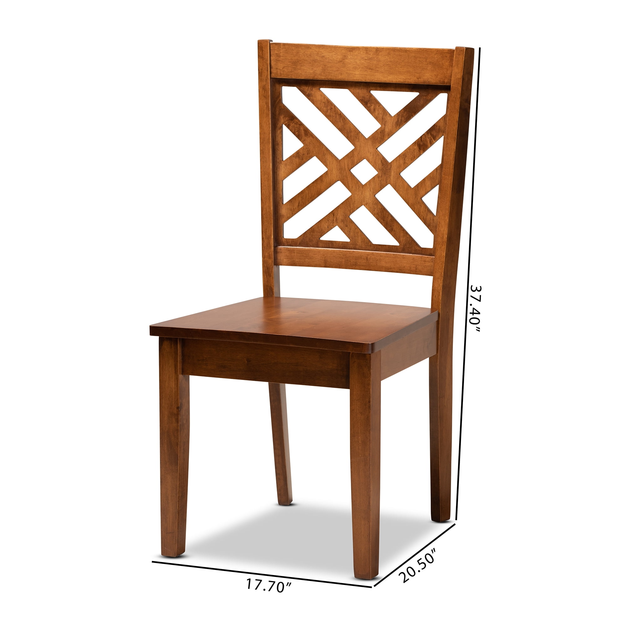 Baxton Studio Caron Dining Chair, Set of 2, Walnut Brown