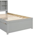 thumbnail image 6 of Twin Storage Bed with Bookcase Headboard, Twin Size Captain Bed Frame, with 2 Drawers and Charging Station, Twin Bed Frame with Storage, No Box Spring Needed, Easy Assembly, Gray, 6 of 10