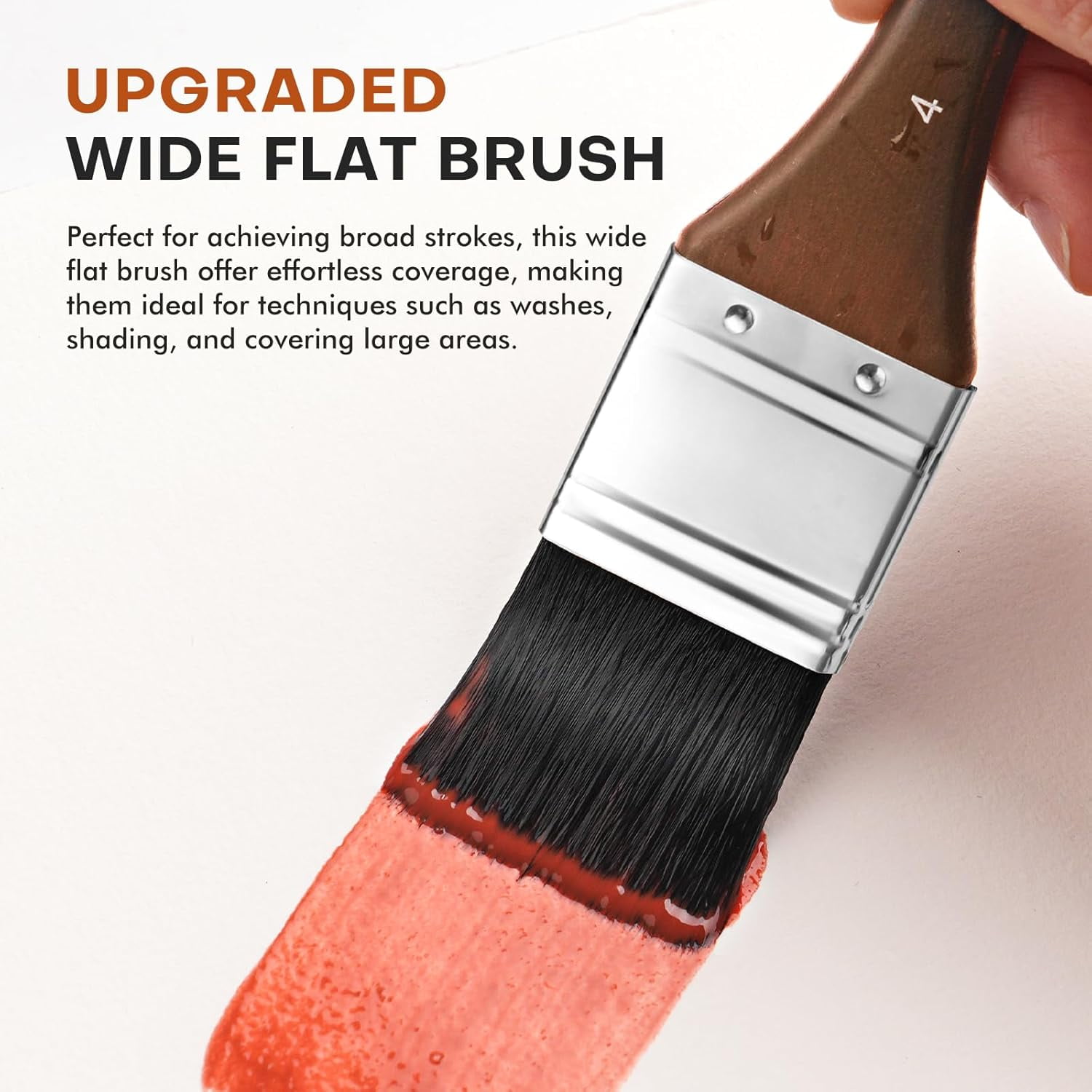 Watercolor Brushes Professional, Fuumuui 10Pcs Synthetic Squirrel Hair Paint Brush Set for Artists with Wide Flat, Round, Detail, Dagger, Cat's Tongue for Watercolor Gouache Inks Painting
