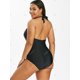 thumbnail image 3 of Más el tamaño de la impresión floral cabestro sin respaldo de una sola pieza del traje de baño Rosegal Camisetas tallas grandes, 3 of 5