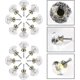 thumbnail image 3 of 16 tiradores de cristal para armario, pomo de cristal transparente sólido con tornillos (dorado, transparente), 3 of 5