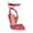Pink, variant on XYD Women Open Square Toe Rhinestone Sandals Ankle Wrap Backstrap Stiletto High Heels Party Prom Lace up Shoes Size 7 Green