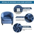 thumbnail image 3 of CHUNTIAN 2 Pieces Club Chair Slipcover Stretch Waterproof Tub Chair Slipcover Armchair Covers Sofa Cover Removable Round Barrel Chair Covers Couch Furniture Protector Cover for Living Room, A43, 3 of 5