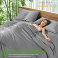 thumbnail image 3 of Sonoro Kate Luxury Cooling Bamboo Bed Sheet Set - Deep Pockets - 4 Piece, Queen, Gray, 3 of 7