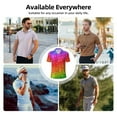 thumbnail image 4 of Kdxio Colorful Glitter Print Men's Short Sleeve Polo Shirt,Midweight Men's Shirt, 4 of 6