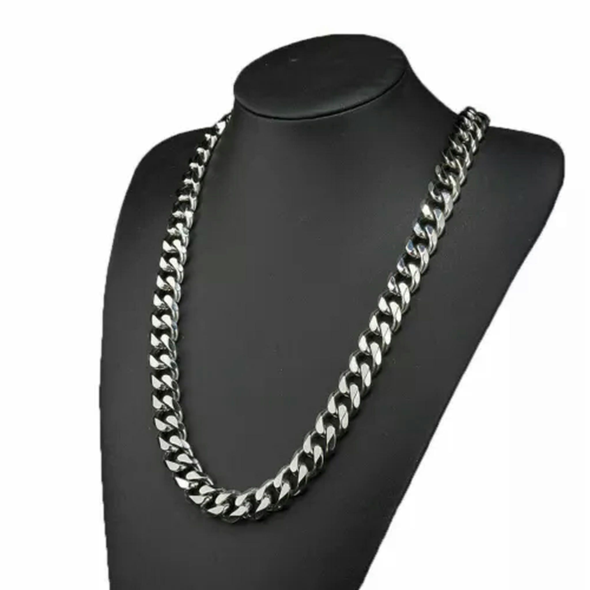 Men's Choker Tail Hip Hop Rapper Stainless Steel Silver