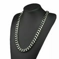 thumbnail image 6 of Men's Choker Tail Hip Hop Rapper Stainless Steel Silver Cuban Chain Necklace, 6 of 9