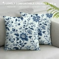 thumbnail image 3 of JRXY Chinoiserie Pillow Covers Outdoor Blue and White Porcelain Floral Decoration Cushion Cover Vintage Pillow Case for Bed Living Room Couch Home Decor 24x24in, 3 of 5