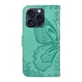 thumbnail image 4 of SaniMore Wallet Case for iPhone 14, PU Leather Embossed Butterfly Flip Folio Cover Card Holder [Kickstand][Wrist Strap] All Arpund Protective Shockproof Shell for iPhone 14(2022), Green, 4 of 18