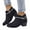 Black, variant on Women's Casual Ankle Boots with Rhinestone Accent, Faux Suede Chunky Heel Side Zip Booties for All-Day Comfort