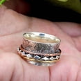 thumbnail image 4 of Sterling Silver Anxiety Spinner Ring: Handmade Meditation Fidget Jewelry, 4 of 5