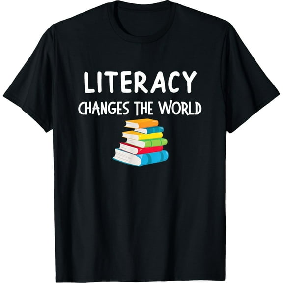 Reading Literacy Changes The World Books Lover T-Shirt100% cotton short-sleeved shirt for both men and women