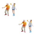 thumbnail image 1 of Wweixi Figurine Diorama 1/87 Personnages en Résine Disposition de Train Blanc Jaune 2Ensemble, 1 of 6