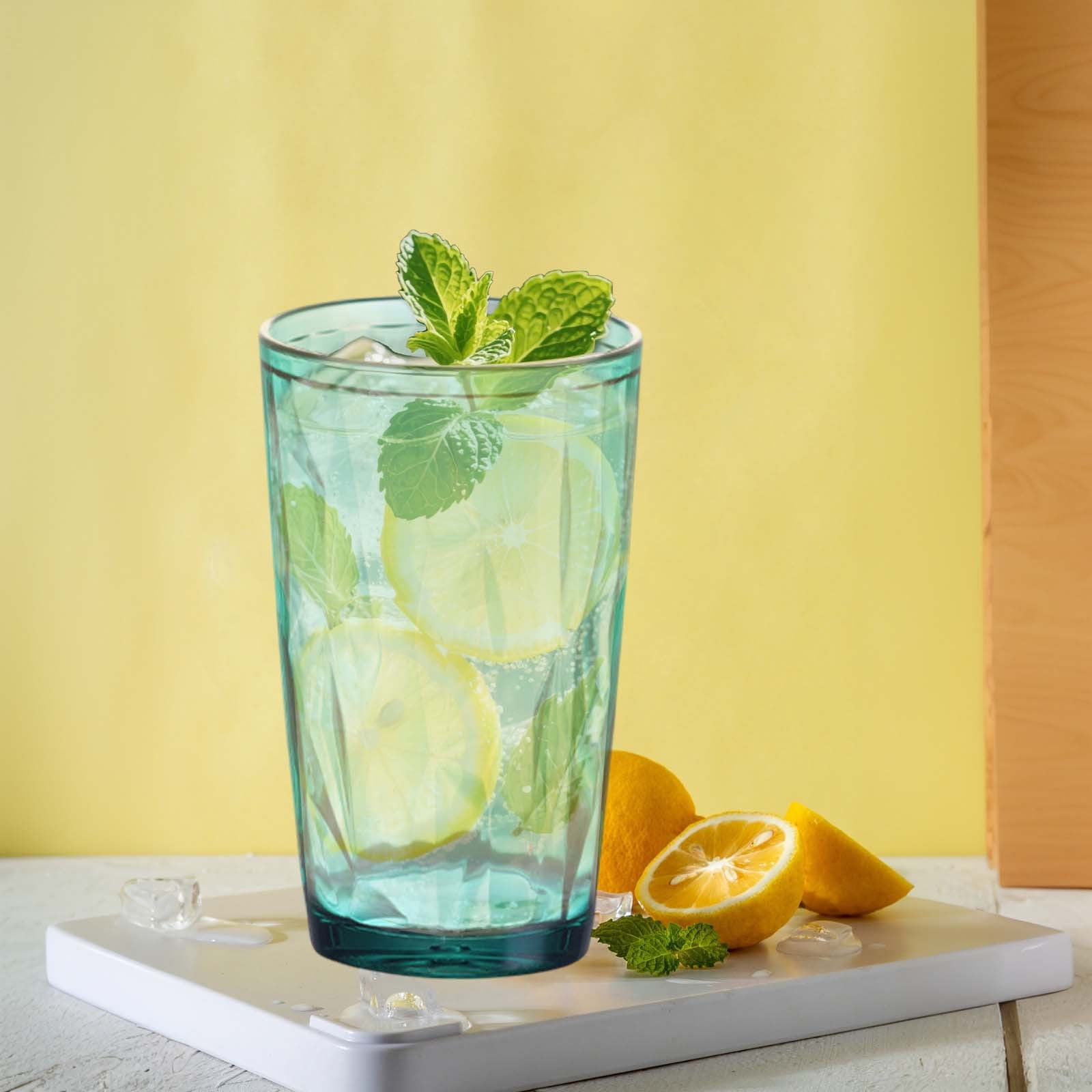 17oz Acrylic Drinking Glasses Set, Unbreakable Plastic Reusable