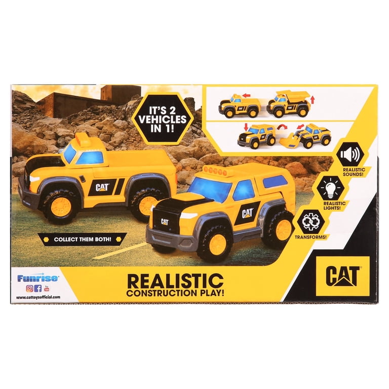 CAT Construction Toy Front Loader Truck - Transforms With Lights & Sounds, Movable Parts, Batteries Included