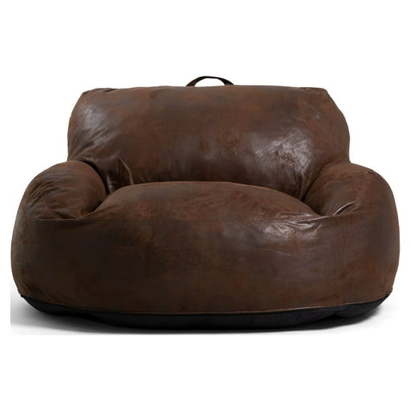 Big Joe Nestle Bean Bag Sofa, Espresso Blazer, Vegan Leather, 5 Feet
