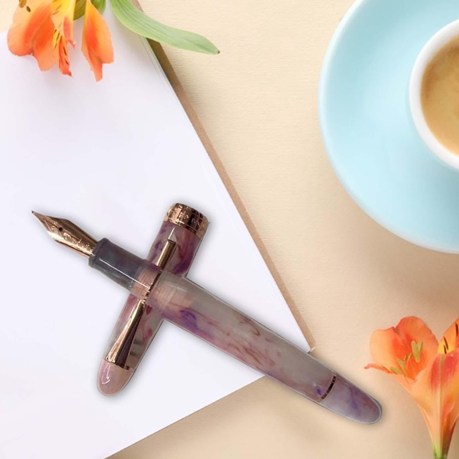 LeeQinersw Piston Fountain Pen Piston Filling Pen Ef0.5mm Smooth Large Ink Capacity Writing red
