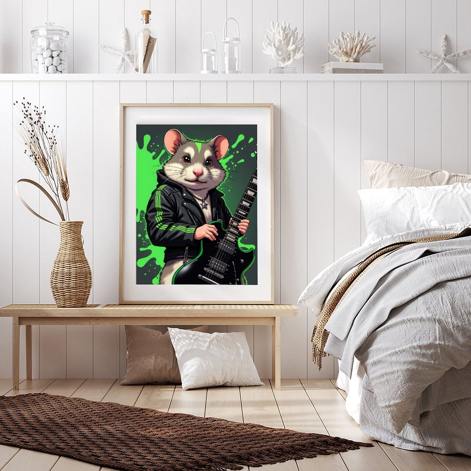 Diamond Art Kits for Adults - 5d Guitar-Wielding Hamster Rockstar Diamond Painting for Adults, Diamond Art for Adults Beginners, Diamond Painting Kits for Adults for Home Wall Decor