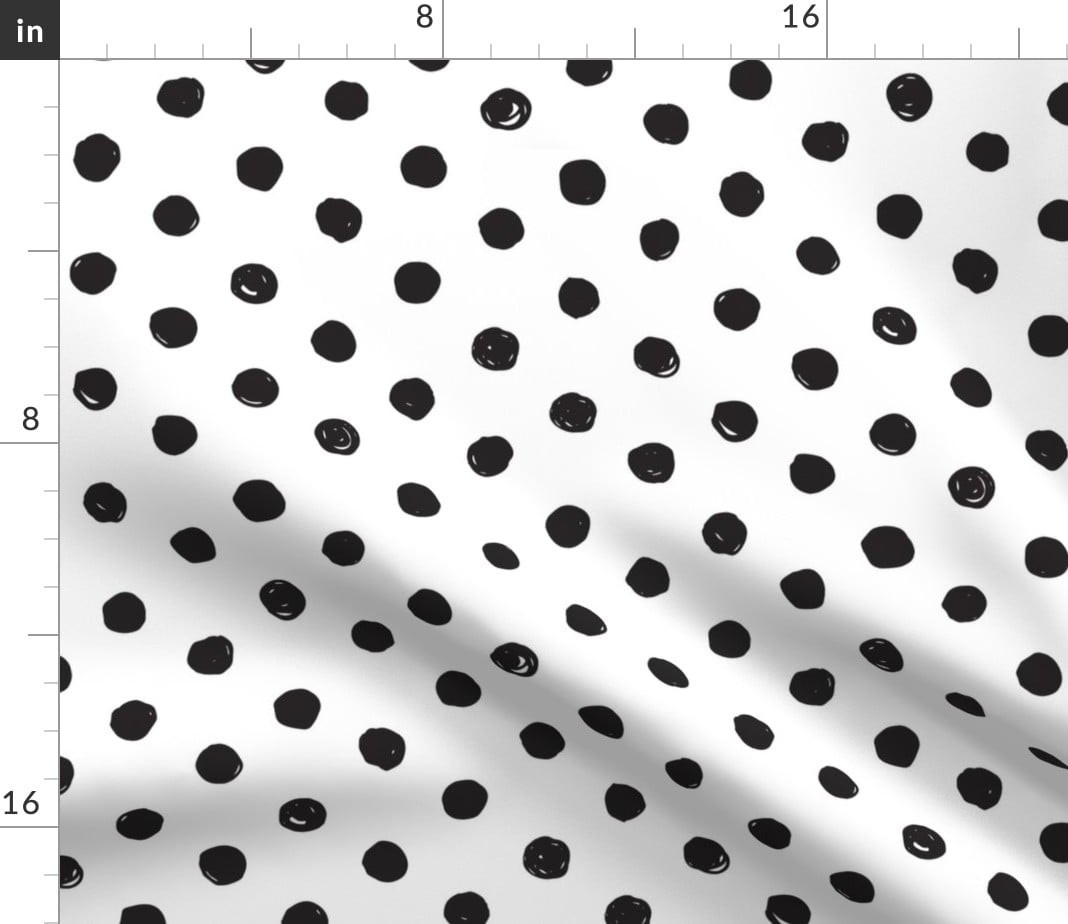 Spoonflower Fabric - Black White Dots Medium Polka Modern Simple ...