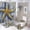 style-91, variant on 4 Pcs Shower Curtain Set Shower Curtain And Rugs Shower Curtain Set Starfish, Blue And Yellow Waterproof Fabric Bath Curtain Beach Ocean Coastal Starfish for Bathroom Decor Set