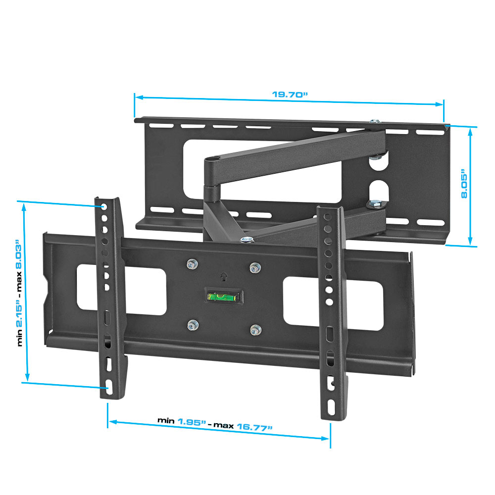 Cmple - Heavy Duty Full Motion TV Wall Mount for 32-55 Inch Flat Panel and Curved TVs, Adjustable TV Mount with Tilt and