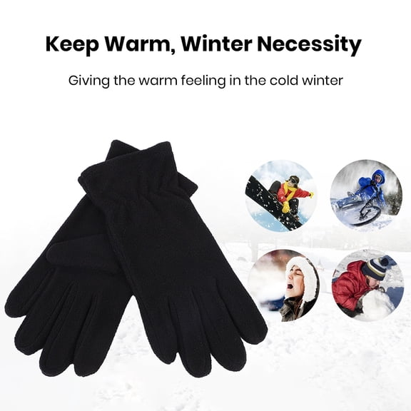 Opvise 1 Pair Women Men Autumn Winter Gloves Warm Windproof Full Finger Mittens Polar Fleece Anti slip Gloves Grey Women
