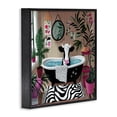 thumbnail image 3 of Stupell Industries Cow in Modern Bathroom Space Animals Painting Black Framed Art Print Wall Art, 12 x 12, 3 of 8