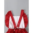 thumbnail image 6 of Qiylii Baby Girls Christmas Color Block Square Collar Fly Sleeve Bodysuit+Headband, 6 of 8
